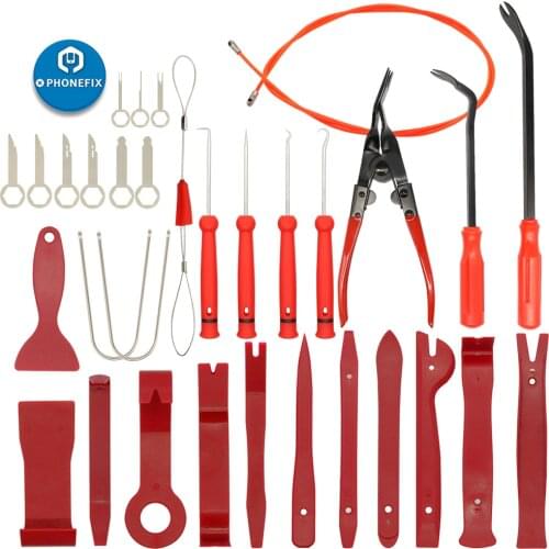 32 Pcs Car Interior Trim Tools Auto Panel Door Removal Tools Radio Audio Disassembly Tool Kit Panel Molding Removal Pry Tools