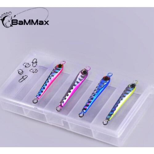 Bammax Fishing Lure 1 Set metal iron hard bait Sequins jig Spoon Lures Fishing Connector lure Pin artificial Tackle box Pesca