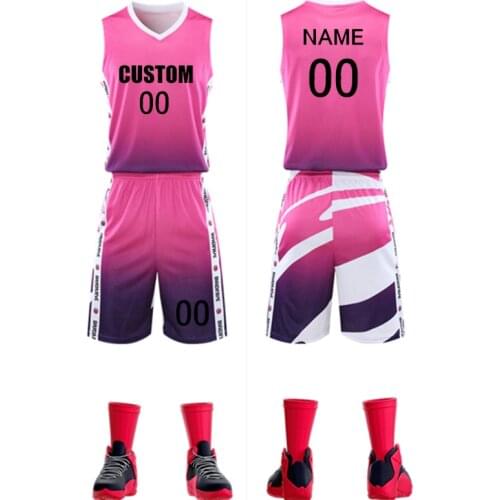 Adult Kids Throwback Basketball Jersey Set Alphabet Printing Basketball Uniform Child Men Training Shirt Shorts Sports Suit