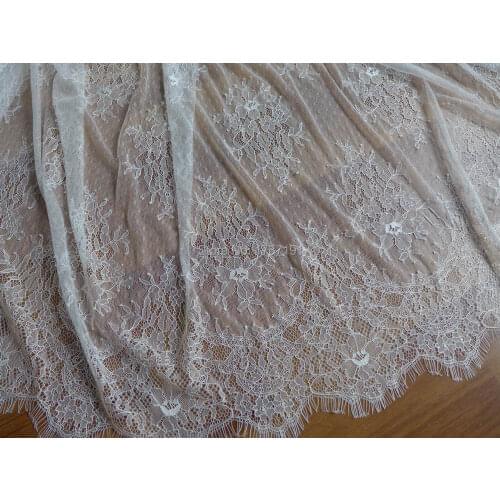 White French Chantilly Lace Fabric Elegant Floral Wedding Fabric Soft Bridal Lace Fabric 3meters/lot