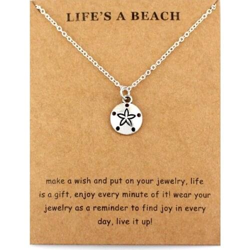 Beach Jewelry Fish Scale Seahorse Octopus Sea Turtles Starfish Seashells Whale Mermaids Wave Sand Dollar Necklaces for Women