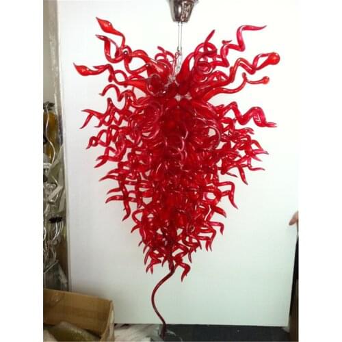 Big Red 100% Mouth Blown Borosilicate Glass Chandelier Lighting Art Decor Murano Lamps