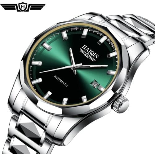 HAIQIN Pilot Watch Mens Mechanical Wristwatch Men Automatic Movement Military Watches Men Complete Calendar Waterproof Wrsiwatch