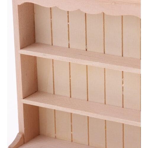 Wooden Bookcase Display Cabinet Miniature Furnishings Toy, for 1:12 Scale Dollhouse Life Scene Ornament, Dolls Accessories