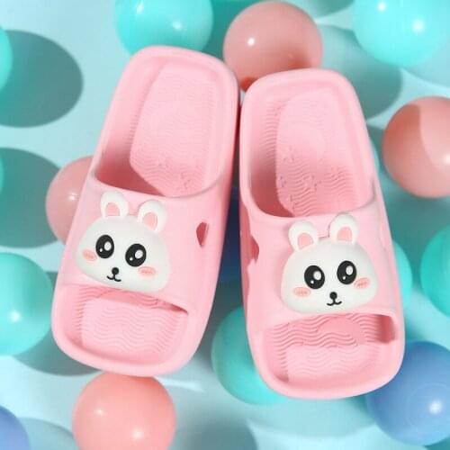 2021 New Cute Cartoon Boy and Girl Home Indoor Slippers Summer Childrens Animal Home Bath Baby Slippers Kids Shoes SO035