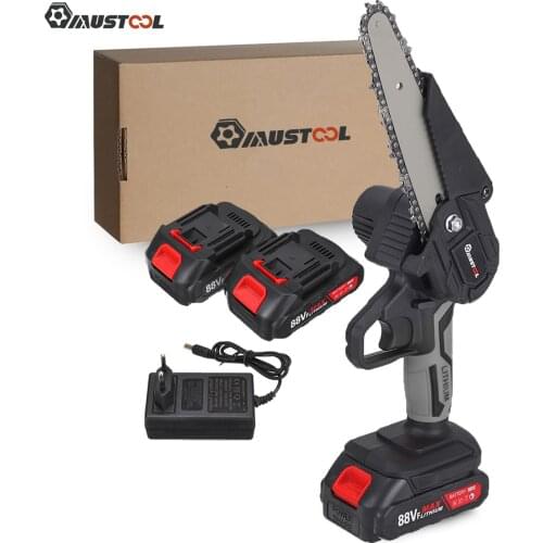 MUSTOOL 88Vf 1200W 6 Inch Mini Electric Chainsaw With Battery Pruning Saw Garden Logging Wood Cutter Woodworking Tools