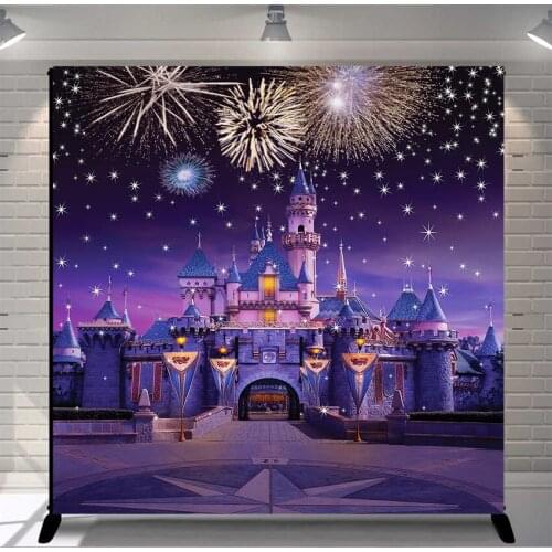 Castle Photography Backdrop Fairy Tale Castle Children Birthday Party Firework Decorations Background Photo Studio Photoshoot