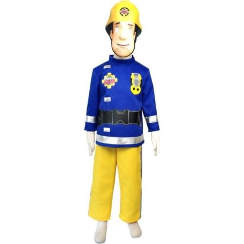 Hot 2019 Fireman Sam Childrens Fancy Dress Costume 4-10 Years Carnival Party Halloween Cosplay Costumes