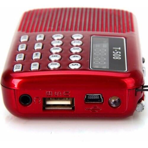 Mini LED Display FM Radio Speaker Music Player Dual Band Rechargeable Digital Panel Stereo USB TF Card For iPhone Tablet PC