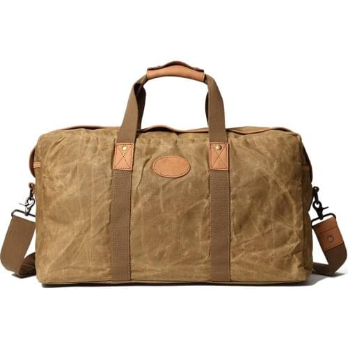 Military Style Canvas Shoulder Bag Waxed Canvas Man Travel Handbags Waterproof Vintage Outdoor Male Large Sport Travel Bags