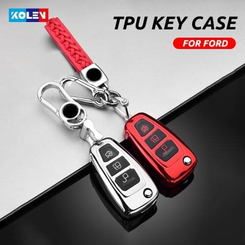 Soft TPU Car Remote Key Case Full Cover Holder For Ford Focus 2 3 MK3 ST RS Ecosport Kuga Escape Fiesta Fold C-Max S-Max Mondeo