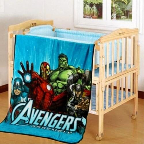 Disney Avengers Childrens Blanket Gift Superhero Iron Man Printed Coral Fleece Blanket 100x120cm Throwing Bed Blanket