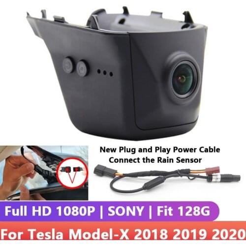 Plug and play Car Wifi DVR Driving Video Recorder Car Front Dash Cam Camera APP Control Function For Tesla Model-X 2018 To 2020