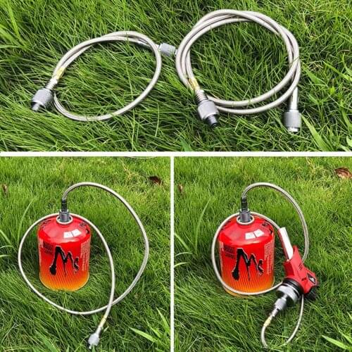 Propane Tank Converter Adapter Hose Assembly Replacement Cylinder Bottle Canister Braided Stainless Steel Gas Hose and Adapter