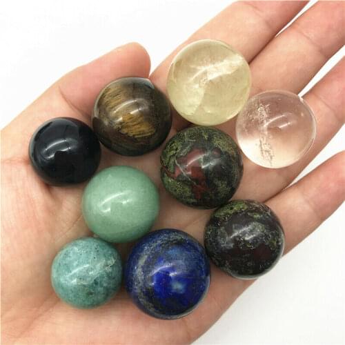 Drop Shipping 1PC 20-25mm Natural Lapis Lazuli Ball White Quartz Crystal Sphere Balls Healing Natural Stones and Crystals