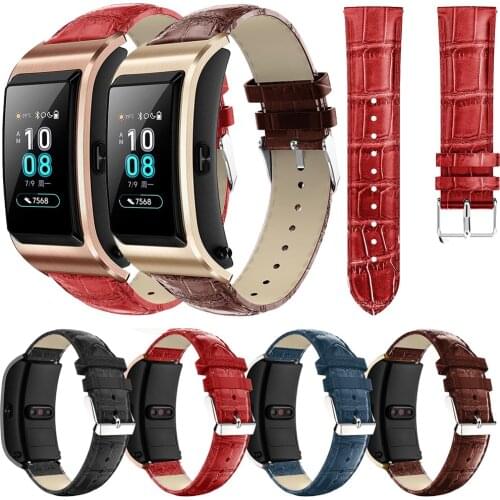 Crocodile Pattern Genuine Leather Band Strap For HUAWEI Talkband B5 Smart Watch Quick Release Replacement Bracelet Watchband