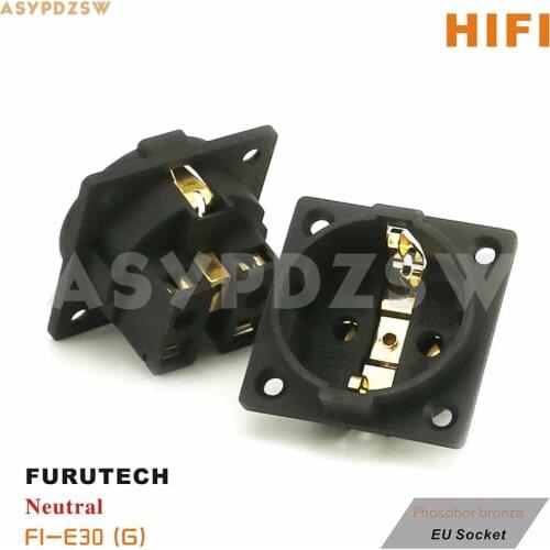1 PCS FURUTECH Neutral FI-E30 (G)/(R) EU socket Phosphor bronze Gold-plated/Rhodium-plated Schuko 16A/250V