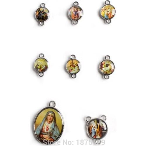 Seven Sorrows Color Photo Accessories Pendant Center Connector Together