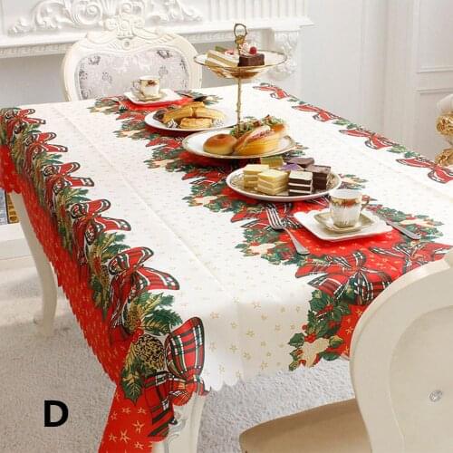 Christmas Table Cover Rectangle Printing Tablecloth for Restaurant Household Decoration