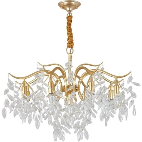 Modern LED K9 Crystal Chandelier Lighting Luxury Home Decor Bedroom Chandelier Light Lamp Sitting Living Room Lobby Lighting