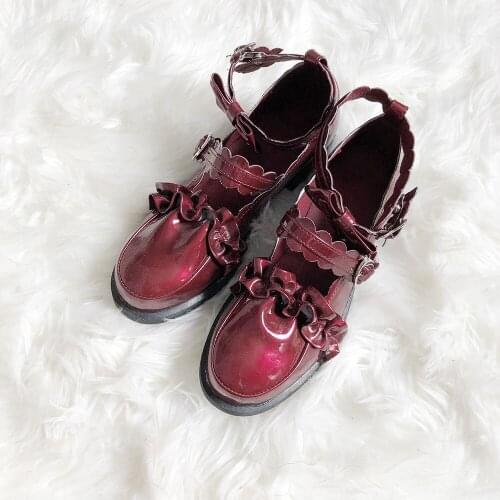 Japanese Lolita Shoes Round Head Low Heel Female Flats Cosplay Anime Student Womens Shoes Buckle Sweet Jk Girls Kawaii Footwear