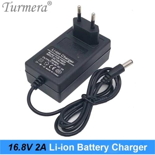 Turmera 16.8V 2A Charger for 14.4V Screwdriver Shurik Battery DC 5.5*2.1mm with Indicator for Vacuum Cleaner 4S Battery Pack Use