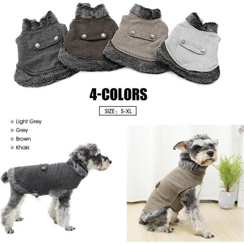 S-XL Pet Dog Super Warm Winter Coat Clothing Woolen Clothes Collars Pet Jacket Sticker for Small Medium Large Puppy Outerwear