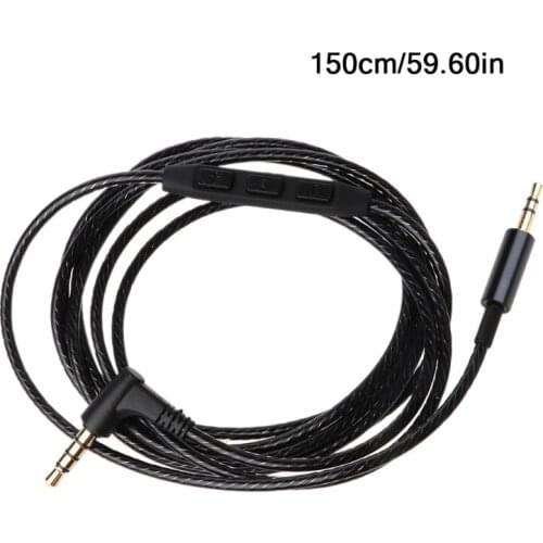 1.5m Braid 3.5mm to 2.5mm 3.5mm Jack AUX Cable Cord With Mic Volume
