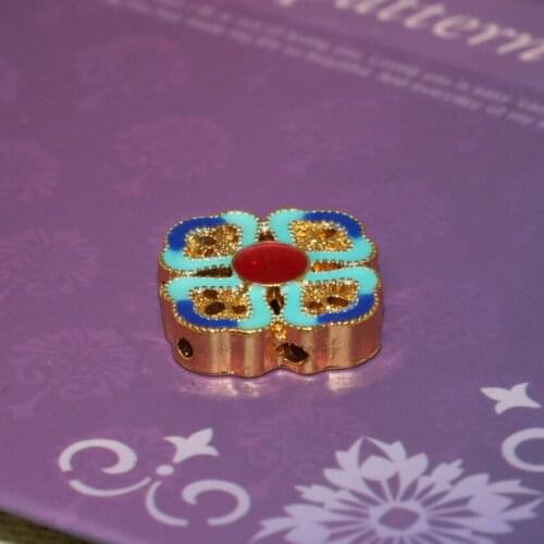 18mm high grade free shipping cloisonne spacers beads square shape carved enamel accessories 5pcs diy jewelry findings B2449