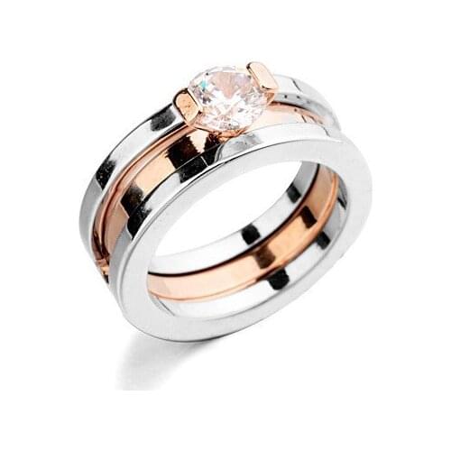 2021 new hot sale stainless steel fashion double ring detachable titanium steel ring jewelry wholesale