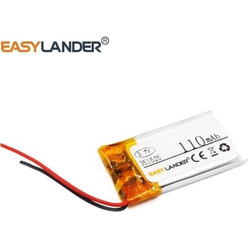 3pcs/Lot 3.7V 110mAh 351525 Li Polymer Lithium Li-ion Battery For toys Remote controller Flash lighting DIY phone 341424