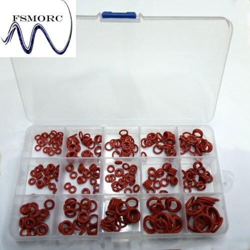 300 Pcs OD(6.5~16mm) Thickness (1.5~2mm) Red Silicone Oring Set High Quality O ring Box Edible Silicon