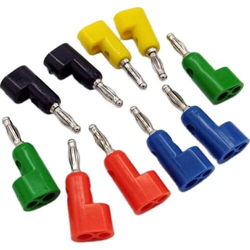 10pcs 5 colour Gun type 4mm banana plug Screw Fix stackable banana connector plug