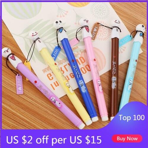 60 Pcs Creative Neutral Pen for Clear and Clear Day Doll Lovely Learning Stationery Office Water-based Signature Pen Kawaii