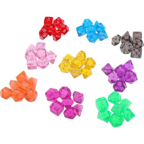 63pcs Polyhedral Dice for Dungeons and Dragons RPG MTG Board Game Casino Toy