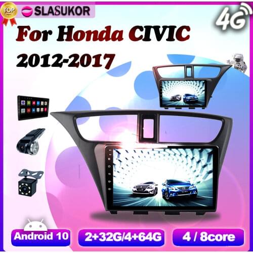6+128G Android 10 For Honda CIVIC 2012 2013 2014 2015 2016 2017 Car Video Radio Multimedia Player Navigation GPS 2 Din Keine DVD