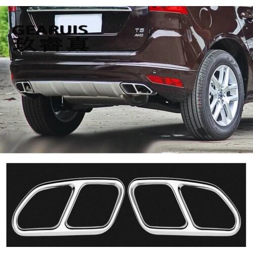 Car styling Rline Tail Throat Exhaust Pipe For Volvo XC60 2015-2017 tail pipe exhaust pipe cover muffler tip auto accessories