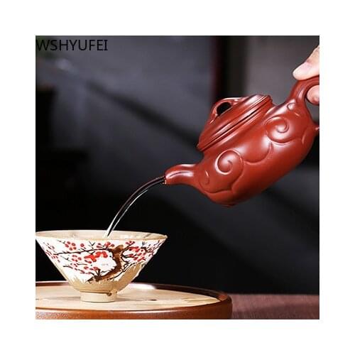 WSHYUFEI Yixing Zisha Teapot Famous DahongpaoTeapot Pure handmade Purple Clay teapot Household kettle Ball hole filtering 220ml
