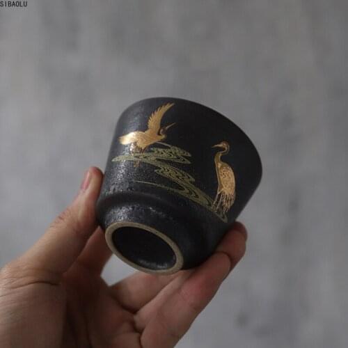 Black crockery ceramic teacup porcelain tea cup chinese kung fu cup 100ml