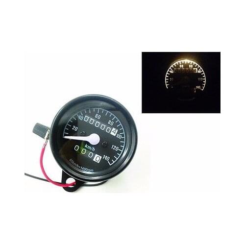 Black Retro Vintage Motorcycle Odometer Speedometer Gauge Cafe Racer Cruiser CB