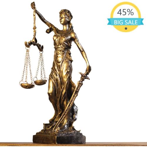European Lady Justice Statue Sculptures Goddess Angels Resin Sculpture Ornaments Desktop Home Decor