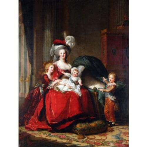 Figurative painting canvas Imagich Top 100 prints Queen Marie Antoinette and Her Children 1787 By Elisabeth Louise Vigee LeBrun