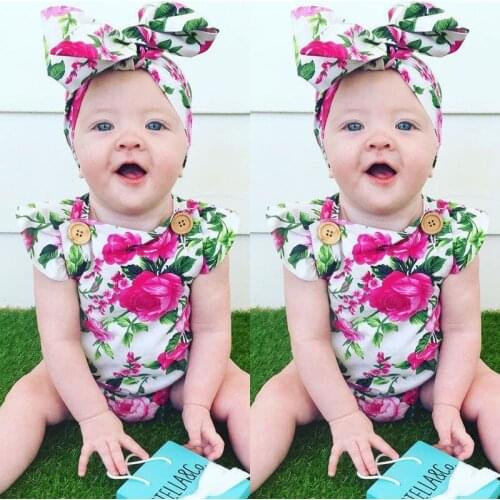 Pudcoco Summer Newborn Kids Baby Girl Clothes Floral Romper Jumpsuit Bodysuit Outfits