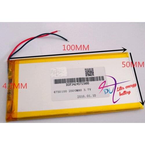 Best battery brand 3.7V,2500mAh (polymer lithium ion battery) Li-ion battery for DIY Mp3 MP4 MP5 GPS e-book 4750100