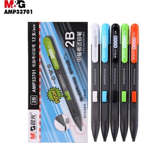 M&G 2B Automatic Pencil. 0.9mm Test Pen. Computer Exam Marker Pen (Random colors)AMP33701