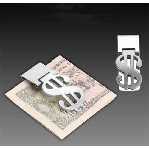 2019 New Men Metal Money Clip Stainless Steel Dollar Pattern Wallet Clip Name Card Clips Cash ID Credit Card Clips Wallet Purse