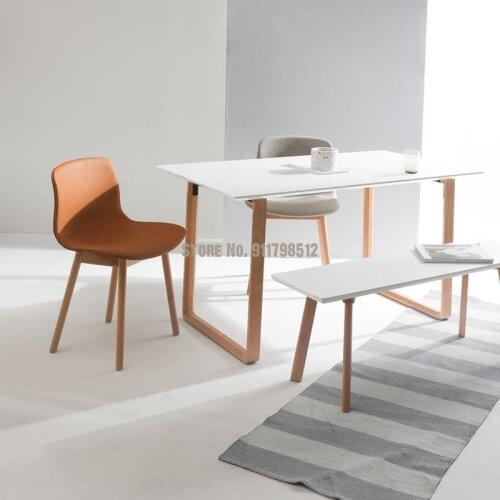 Nordic dining table chair leather simple household single backrest net red makeup chair modern small apartment light luxury dini