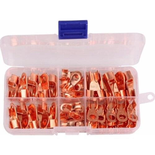 NEW 70PCS Car Auto Pure Copper Ring Lug Open Barrel Wire Crimp Connector Kit 10A 20A 30A 40A 50A