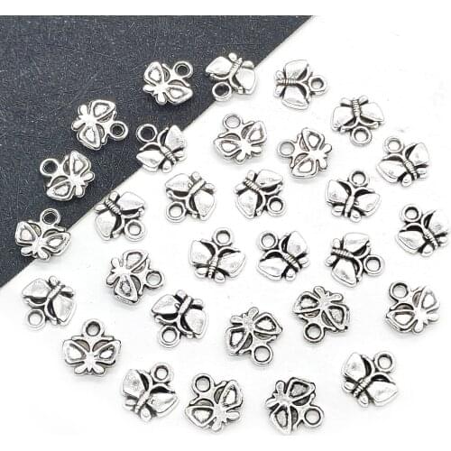 10PCS Zinc Alloy Butterfly Shape Pendant, Classic Metal Supplies, Ladies DIY Necklace Accessories, Charms for Bracelet Making