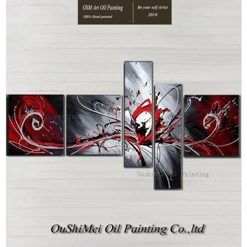 Professional Artist Pure Hand-painted Abstract Black and Red Oil Painting For Wall Decorative Abstract Wall Painting Decoration